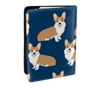 Wykjtwo Cucciolo di cane Corgi, Porta passaporto da viaggio in pelle PU Custodia per passaporto Copertine per passaporto da 6,5 pollici