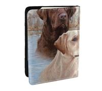 Wykjtwo Cucciolo di cane Labrador Retriever Art, Porta passaporto da viaggio in pelle PU Custodia per passaporto Copertine per passaporto da 6,5 pollici