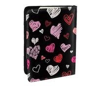 Wykjtwo Cuori Cuori rosa e rossi, Porta passaporto da viaggio in pelle PU Custodia per passaporto Copertine per passaporto da 6,5 pollici
