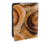 Wykjtwo Delizioso modello di pane con panini alla cannella, Porta passaporto da viaggio in pelle PU Custodia per passaporto Copertine per passaporto da 6,5 pollici