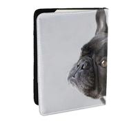 Wykjtwo Dolce animale domestico carino cucciolo di bulldog francese nero, Porta passaporto da viaggio in pelle PU Custodia per passaporto Copertine per passaporto da 6,5 pollici