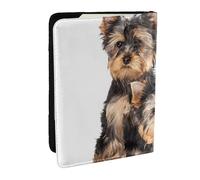 Wykjtwo Due cuccioli di Yorkshire Terrier, Porta passaporto da viaggio in pelle PU Custodia per passaporto Copertine per passaporto da 6,5 pollici