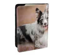 Wykjtwo Due pastori australiani Border Collie, Porta passaporto da viaggio in pelle PU Custodia per passaporto Copertine per passaporto da 6,5 pollici