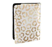 Wykjtwo Elegante ghepardo leopardo bianco oro, Porta passaporto da viaggio in pelle PU Custodia per passaporto Copertine per passaporto da 6,5 pollici