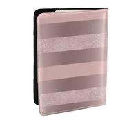 Wykjtwo Elegante striscia rosa cipria glitter oro rosa, Porta passaporto da viaggio in pelle PU Custodia per passaporto Copertine per passaporto da 6,5 pollici