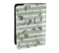 Wykjtwo Eucalipto verde dollaro d'argento, Porta passaporto da viaggio in pelle PU Custodia per passaporto Copertine per passaporto da 6,5 pollici