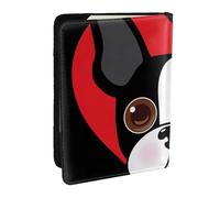 Wykjtwo Faccia del Boston Terrier, Porta passaporto da viaggio in pelle PU Custodia per passaporto Copertine per passaporto da 6,5 pollici
