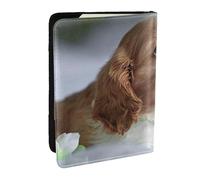 Wykjtwo Faccia del Cavalier King Charles Spaniel, Porta passaporto da viaggio in pelle PU Custodia per passaporto Copertine per passaporto da 6,5 pollici