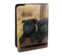 Wykjtwo Famiglia Affenpinscher Cuccioli Cani Neri Scimmia, Porta passaporto da viaggio in pelle PU Custodia per passaporto Copertine per passaporto da 6,5 pollici