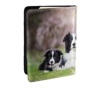 Wykjtwo Famiglia dei Border Collie, Porta passaporto da viaggio in pelle PU Custodia per passaporto Copertine per passaporto da 6,5 pollici