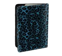 Wykjtwo Fantastica stampa animalier leopardo blu, Porta passaporto da viaggio in pelle PU Custodia per passaporto Copertine per passaporto da 6,5 pollici