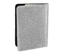 Wykjtwo Finto glitter argento scintillante stampato, Porta passaporto da viaggio in pelle PU Custodia per passaporto Copertine per passaporto da 6,5 pollici