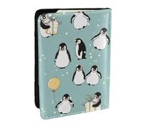 Wykjtwo Fiocco di neve del palloncino del pinguino, Porta passaporto da viaggio in pelle PU Custodia per passaporto Copertine per passaporto da 6,5 pollici