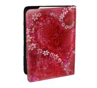 Wykjtwo Fiore del cuore di San Valentino, Porta passaporto da viaggio in pelle PU Custodia per passaporto Copertine per passaporto da 6,5 pollici