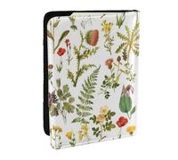Wykjtwo Fiori di campo botanici vintage piccoli, Porta passaporto da viaggio in pelle PU Custodia per passaporto Copertine per passaporto da 6,5 pollici
