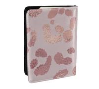 Wykjtwo Ghepardo con stampa leopardata in oro rosa, Porta passaporto da viaggio in pelle PU Custodia per passaporto Copertine per passaporto da 6,5 pollici