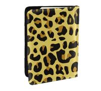 Wykjtwo Ghepardo Leopardo Giallo, Porta passaporto da viaggio in pelle PU Custodia per passaporto Copertine per passaporto da 6,5 pollici