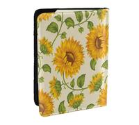 Wykjtwo Girasole Disegnato, Porta passaporto da viaggio in pelle PU Custodia per passaporto Copertine per passaporto da 6,5 pollici