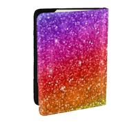 Wykjtwo Glitter colorati, Porta passaporto da viaggio in pelle PU Custodia per passaporto Copertine per passaporto da 6,5 pollici