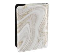 Wykjtwo Glitter oro marmo bianco, Porta passaporto da viaggio in pelle PU Custodia per passaporto Copertine per passaporto da 6,5 pollici
