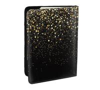 Wykjtwo Glitter oro nero fresco moderno, Porta passaporto da viaggio in pelle PU Custodia per passaporto Copertine per passaporto da 6,5 pollici