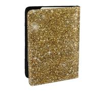 Wykjtwo Glitter oro scintillante scintillante scintillante, Porta passaporto da viaggio in pelle PU Custodia per passaporto Copertine per passaporto da 6,5 pollici