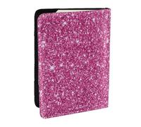 Wykjtwo Glitter rosa scintillante, Porta passaporto da viaggio in pelle PU Custodia per passaporto Copertine per passaporto da 6,5 pollici