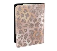 Wykjtwo Glitter tigre in oro rosa, Porta passaporto da viaggio in pelle PU Custodia per passaporto Copertine per passaporto da 6,5 pollici