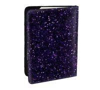 Wykjtwo Glitter viola ametista scuro, Porta passaporto da viaggio in pelle PU Custodia per passaporto Copertine per passaporto da 6,5 pollici