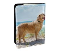 Wykjtwo Golden retriever, Porta passaporto da viaggio in pelle PU Custodia per passaporto Copertine per passaporto da 6,5 pollici