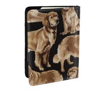 Wykjtwo Golden Retriever, Porta passaporto da viaggio in pelle PU Custodia per passaporto Copertine per passaporto da 6,5 pollici
