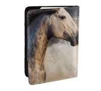 Wykjtwo Immagine del cavallo selvaggio, Porta passaporto da viaggio in pelle PU Custodia per passaporto Copertine per passaporto da 6,5 pollici