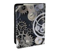 Wykjtwo Ingranaggi meccanici Steampunk, Porta passaporto da viaggio in pelle PU Custodia per passaporto Copertine per passaporto da 6,5 pollici