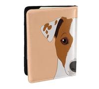 Wykjtwo Jack Russel Terrier cane, Porta passaporto da viaggio in pelle PU Custodia per passaporto Copertine per passaporto da 6,5 pollici