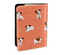 Wykjtwo Jack Russell Terrier del fumetto, Porta passaporto da viaggio in pelle PU Custodia per passaporto Copertine per passaporto da 6,5 pollici