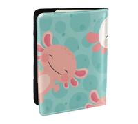 Wykjtwo Kawaii Baby carino Axolotl, Porta passaporto da viaggio in pelle PU Custodia per passaporto Copertine per passaporto da 6,5 pollici