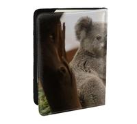 Wykjtwo Koala carino sull'albero, Porta passaporto da viaggio in pelle PU Custodia per passaporto Copertine per passaporto da 6,5 pollici