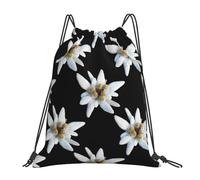 Wykjtwo Leontopodium Edelweiss, Zaino con coulisse Borsa a tracolla unisex Borsa da palestra sportiva Zaino casual Zaino con coulisse