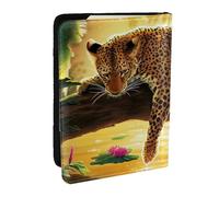 Wykjtwo Leopardo divertente, Porta passaporto da viaggio in pelle PU Custodia per passaporto Copertine per passaporto da 6,5 pollici