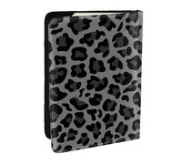 Wykjtwo Leopardo grigio e nero, Porta passaporto da viaggio in pelle PU Custodia per passaporto Copertine per passaporto da 6,5 pollici