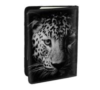 Wykjtwo Leopardo in bianco e nero, Porta passaporto da viaggio in pelle PU Custodia per passaporto Copertine per passaporto da 6,5 pollici