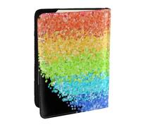 Wykjtwo Lgbt Gilter Arcobaleno Gay, Porta passaporto da viaggio in pelle PU Custodia per passaporto Copertine per passaporto da 6,5 pollici
