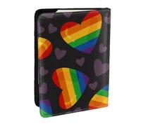 Wykjtwo Lgbt Pride Gay Arcobaleno Cuore, Porta passaporto da viaggio in pelle PU Custodia per passaporto Copertine per passaporto da 6,5 pollici