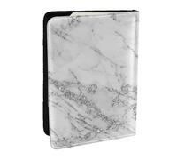 Wykjtwo Marmo glitter argento bianco grigio elegante elegante, Porta passaporto da viaggio in pelle PU Custodia per passaporto Copertine per passaporto da 6,5 pollici