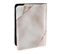 Wykjtwo Marmo misto oro rosa impiombato, Porta passaporto da viaggio in pelle PU Custodia per passaporto Copertine per passaporto da 6,5 pollici