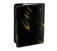 Wykjtwo Moda in oro nero, Porta passaporto da viaggio in pelle PU Custodia per passaporto Copertine per passaporto da 6,5 pollici
