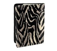 Wykjtwo Modelli di pelle di zebra nera, Porta passaporto da viaggio in pelle PU Custodia per passaporto Copertine per passaporto da 6,5 pollici
