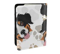 Wykjtwo Modello delle zampe del cane Bovaro del Bernese, Porta passaporto da viaggio in pelle PU Custodia per passaporto Copertine per passaporto da 6,5 pollici
