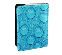 Wykjtwo Modello di acqua goccia blu, Porta passaporto da viaggio in pelle PU Custodia per passaporto Copertine per passaporto da 6,5 pollici