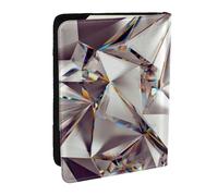 Wykjtwo Modello di cristallo di diamante astratto glitter stampato, Porta passaporto da viaggio in pelle PU Custodia per passaporto Copertine per passaporto da 6,5 pollici